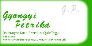 gyongyi petrika business card